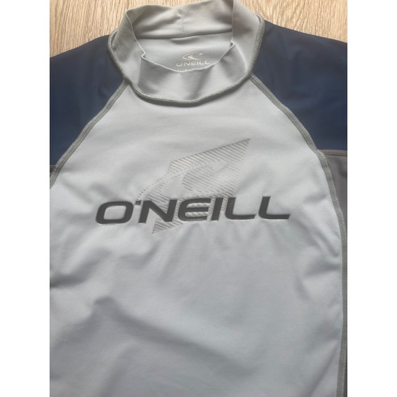O'Neill Surf Skins 6oz Rash Guard-Blue-Grey- UV 50+ Size L - Picture 2 of 8